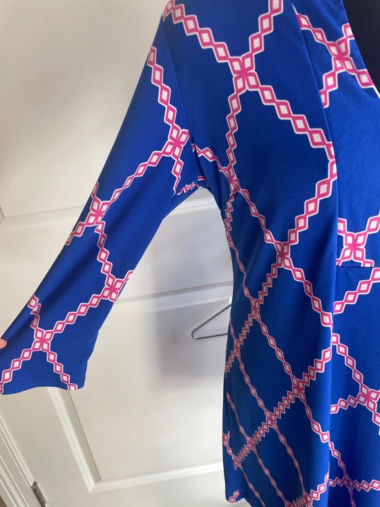 Blue Geometric Shift Dress Size Small - Picture 3 of 6